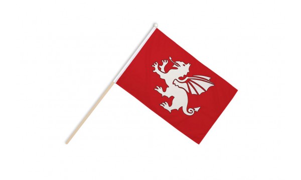 English White Dragon Hand Flags (C)